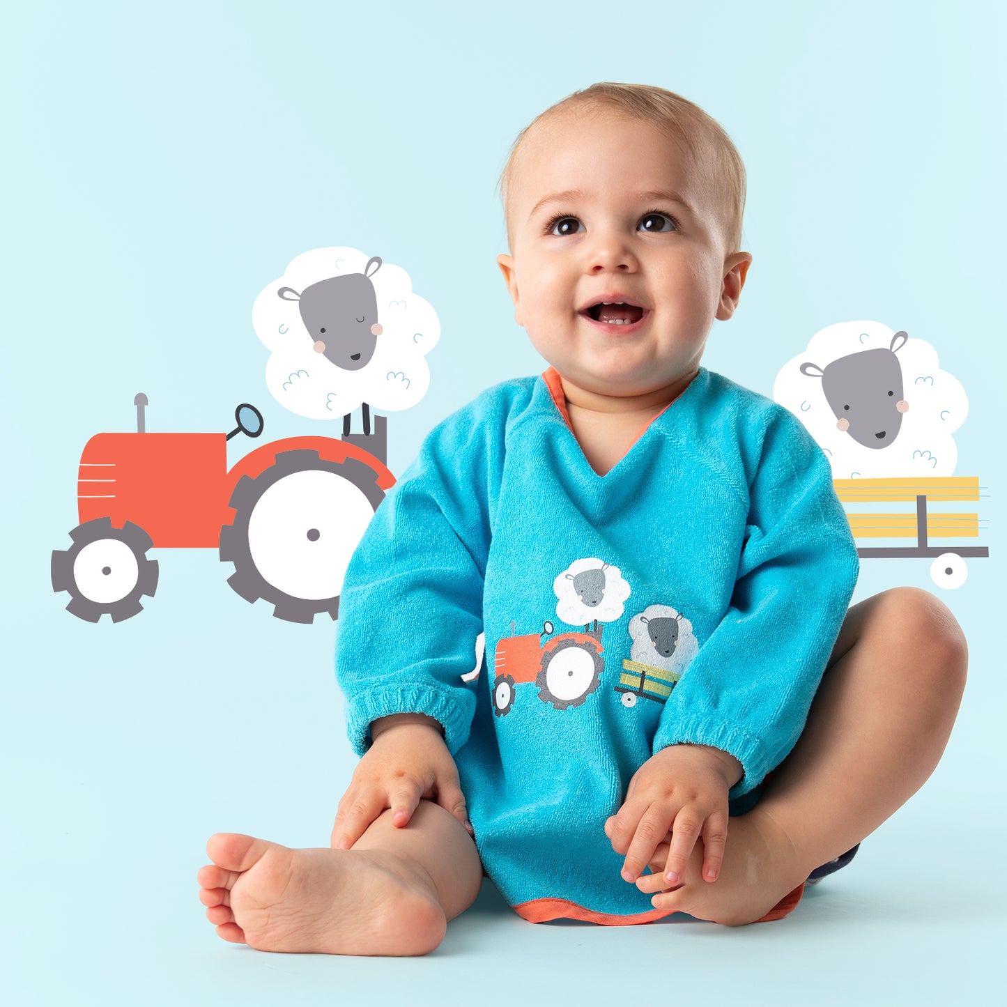 Waterproof Baby Bib with Sleeves_Farmyard_2_411