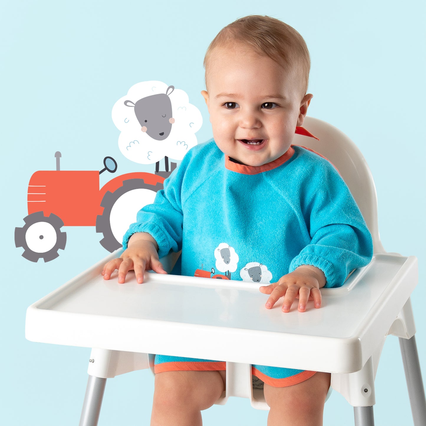 Waterproof Baby Bib with Sleeves_Farmyard_3_411