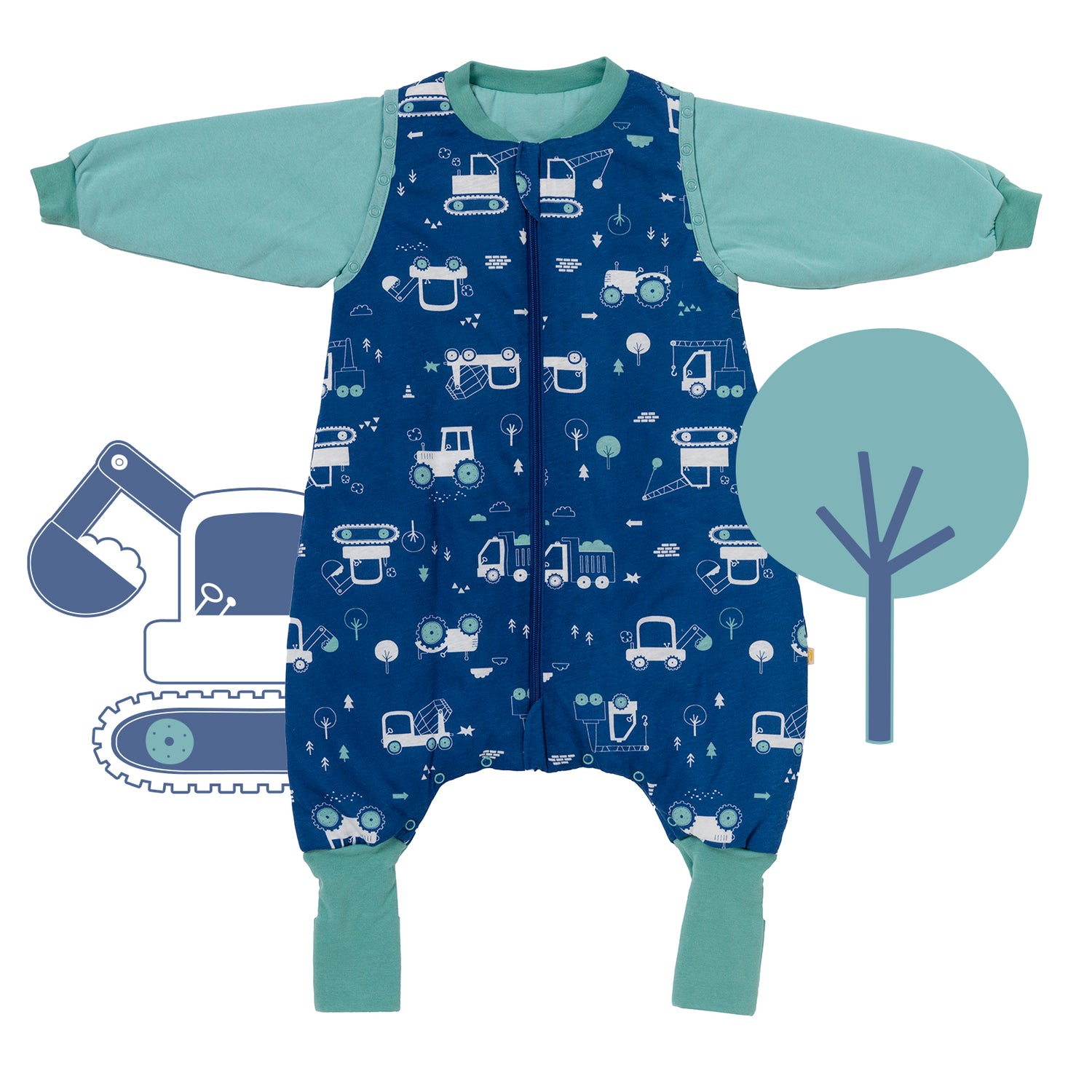 Sleeping Bag with Feet & Foldable Feet Covers - 2.5 TOG_Digger_front_461