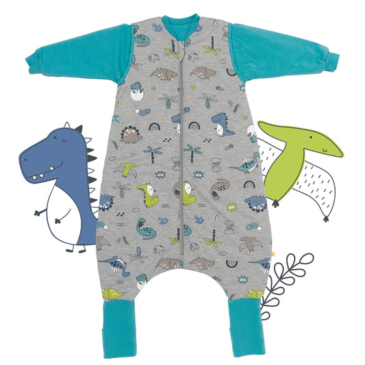 Sleeping Bag with Feet & Foldable Feet Covers - 2.5 TOG Dinosaur