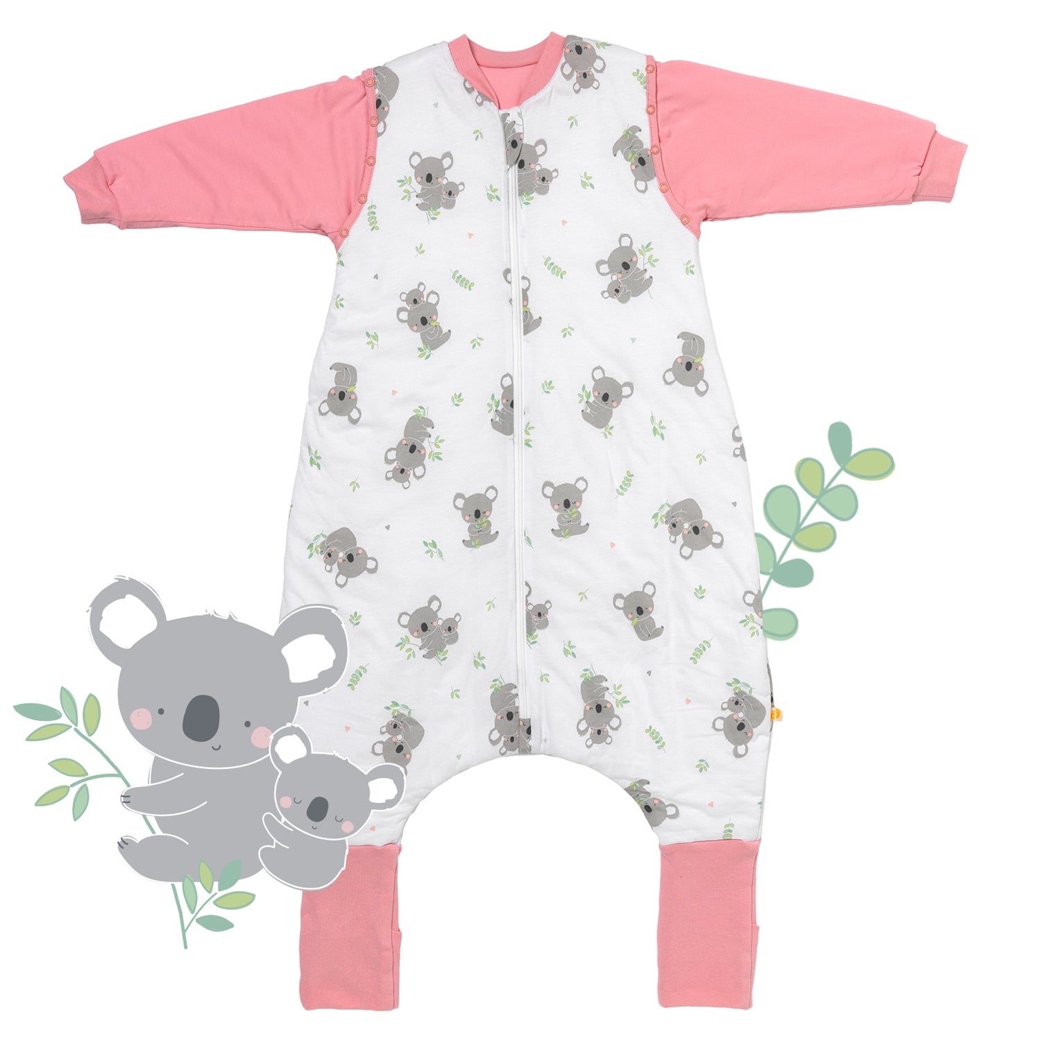 Sleeping Bag with Feet & Foldable Feet Covers - 3.5 TOG_Koala_front_468